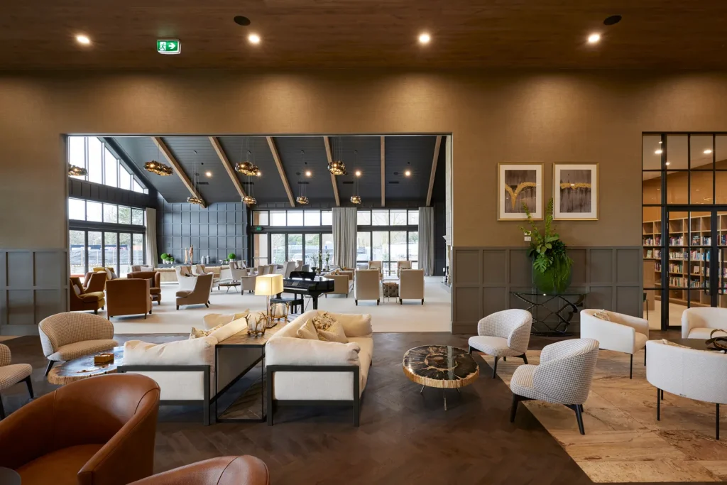 Casual living spaces and furniture in the Clubhouse at Tamahere Country Club