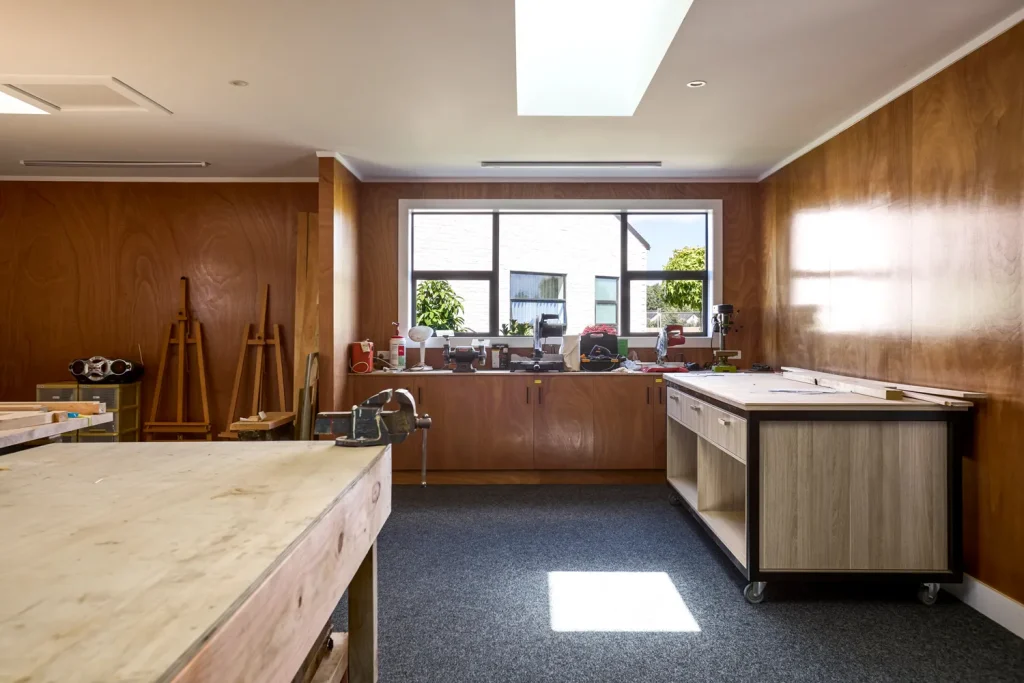 Cabinetry and equipment in the Hobby Shed at Tamahere Country Club