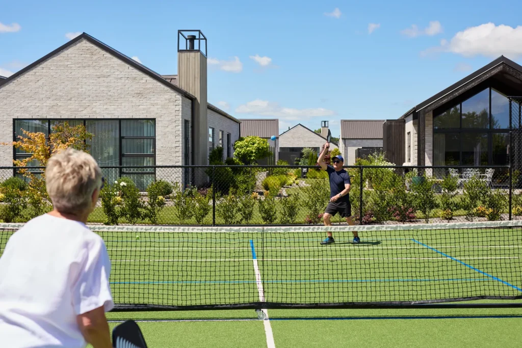 Residents playing pickle ball at Tamahere Country Club