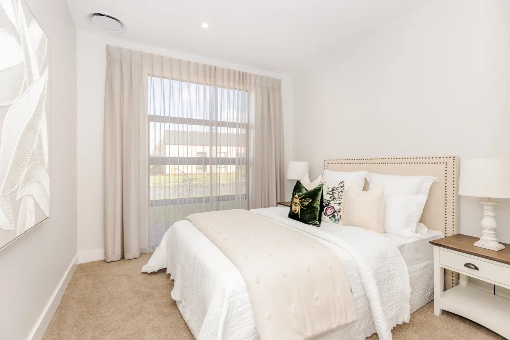 Modern bedroom in retirement villa in Tamahere Country Club